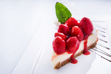 Piece of strawberry cake