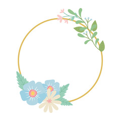 Isolated flowers circle design vector illustration