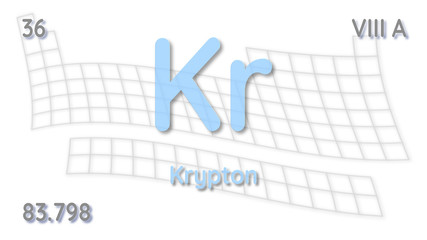 Krypton chemical element  physics and chemistry illustration backdrop