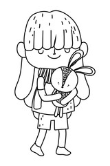 Isolated girl cartoon design vector illustration