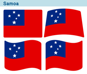 「サモアの国旗」4個の形のアイコンデザイン