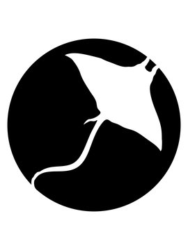 stachelrochen logo kreis rund schwimmen tauchen silhouette umriss rochen sch&ouml;n unterwasser fisch gef&auml;hrlich tier meer wasser clipart stechrochen tiefsee
