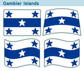 「ガンビエ諸島の旗」4個の形のアイコンデザイン