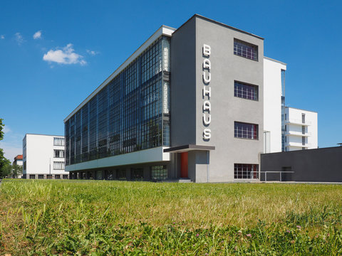 DESSAU, GERMANY - JUN 2019: Bauhaus sign