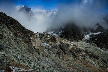 Mountain peaks with beautiful sky. High Tatry. Slovakia.