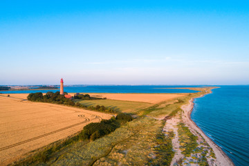 Lighthouse Fluegge as seen from above - obrazy, fototapety, plakaty