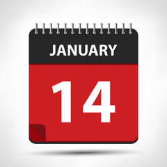 January 14 - Calendar Icon - Calendar design template