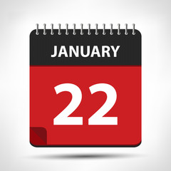 January 22 - Calendar Icon - Calendar design template