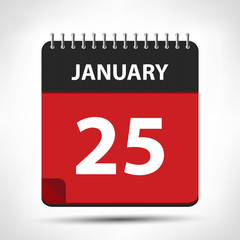 January 25 - Calendar Icon - Calendar design template