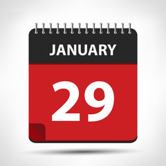 January 29 - Calendar Icon - Calendar design template