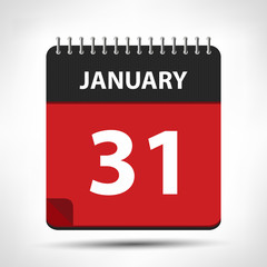 January 31 - Calendar Icon - Calendar design template