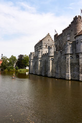 castle and lake in Ghent