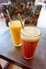 two refreshing fruit juices