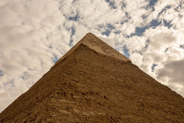 Pyramide Top Stone Sky Clouds
