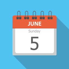 Sunday 5 - June - Calendar icon