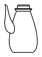 Teapot kettle drink utensil cartoon in black and white