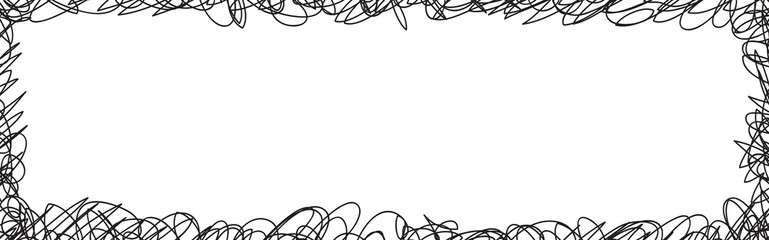 Abstract сhaotic texture. Monochrome wallpaper. Hand drawn dinamic scrawls. Black and white illustration