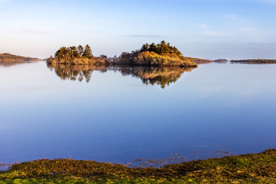 Hills and islands reflected in Lough Corrib
