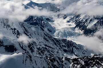 Fototapeta na wymiar Aerial view of Alaska mountains and glaciers