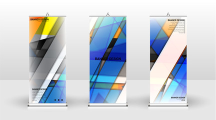 Vertical banner template design. can be used for brochures, covers, publications, etc. Geometric shapes vector design of modern backgrounds