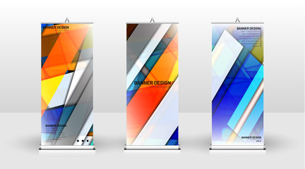 Vertical banner template design. can be used for brochures, covers, publications, etc. Geometric shapes vector design of modern backgrounds