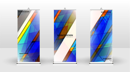 Vertical banner template design. can be used for brochures, covers, publications, etc. Geometric shapes vector design of modern backgrounds