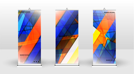 Vertical banner template design. can be used for brochures, covers, publications, etc. Geometric shapes vector design of modern backgrounds