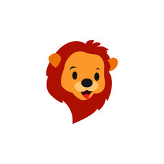 Cute Lion Face Emoticon Emoji Expression Illustration logo