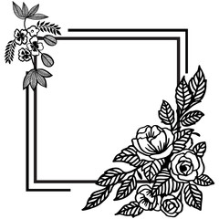 Pattern art of wreath frame, in black and white colors, for design banner or poster. Vector