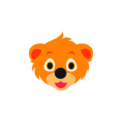 Cute Lion Face Emoticon Emoji Expression Illustration logo