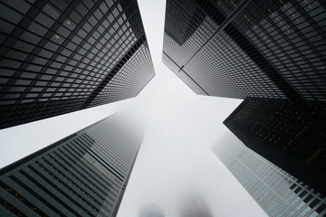 Scenic Toronto financial district skyline in city downtown - obrazy, fototapety, plakaty