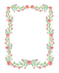 Isolated rustic flowers frame design