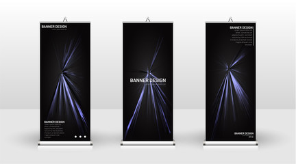 Vertical banner template design. can be used for brochures, covers, publications, etc.black background pattern texture futuristic geometric art