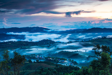 Fototapeta na wymiar Landscape sea of mist on high mountain in Phitsanulok province, Thailand.