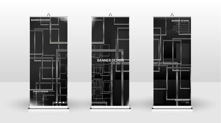 Vertical banner template design. can be used for brochures, covers, publications, etc. Geometric shapes vector design of modern backgrounds