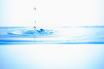 Pure water drops. Water surface. Wave water