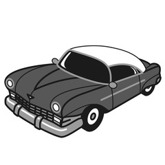 Old car flat color illustration