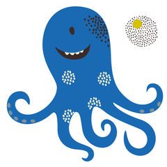 Monster flat color illustration on white