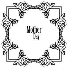 Card mother day, with design beautiful flower and leaves. Vector