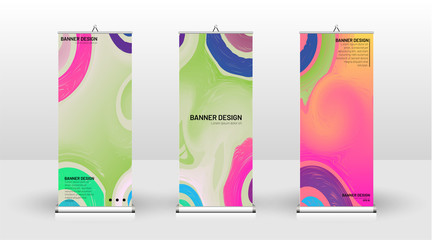 Vertical banner template design. can be used for brochures, covers, publications, etc. The concept of a liquid wave background pattern