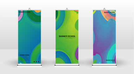 Vertical banner template design. can be used for brochures, covers, publications, etc. The concept of a liquid wave background pattern