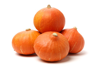 Orange pumpkin on white background 