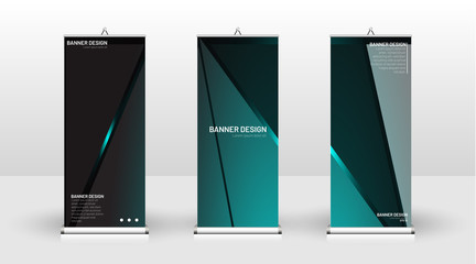 Vertical banner template design. can be used for brochures, covers, publications, etc. The concept of technology background in blue