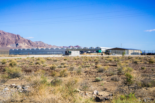 May 28, 2018 Death Valley / CA / USA - Outside View Of Marijuana Dispensary Located At Death Valley Junction