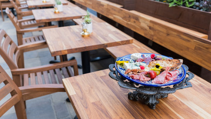 Charcuterie board at cafe