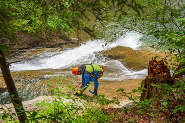 Obraz premium Canyoning - Allgäu - Starzlachklamm - Abseiling
