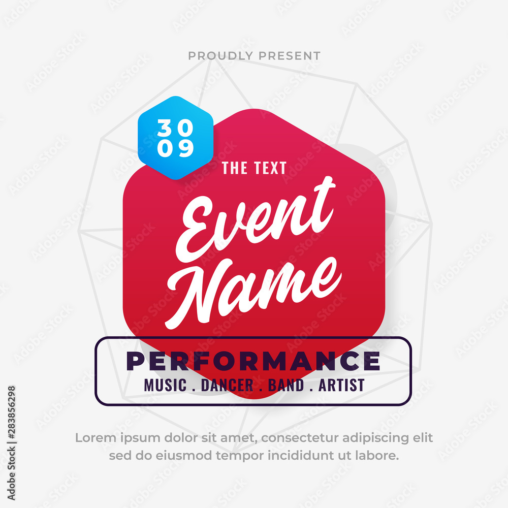 Poster modern colorful coming soon event poster background design with simple geometric shape abstract elem