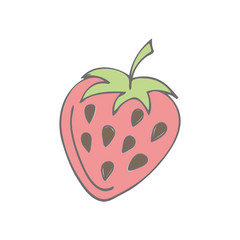 Isolated doodle stawberry.