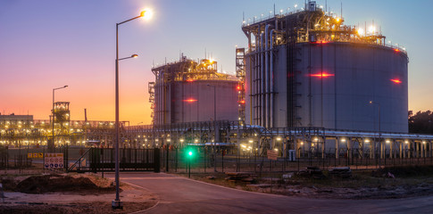liquefied gas tanks in the LNG terminal in Swinoujscie in Poland