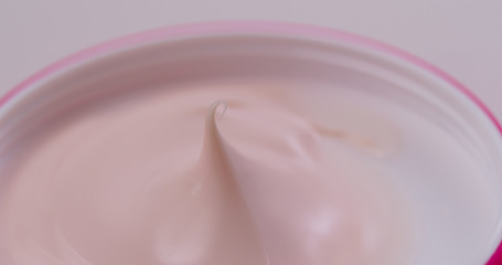 Close up of Pink cosmetics cream